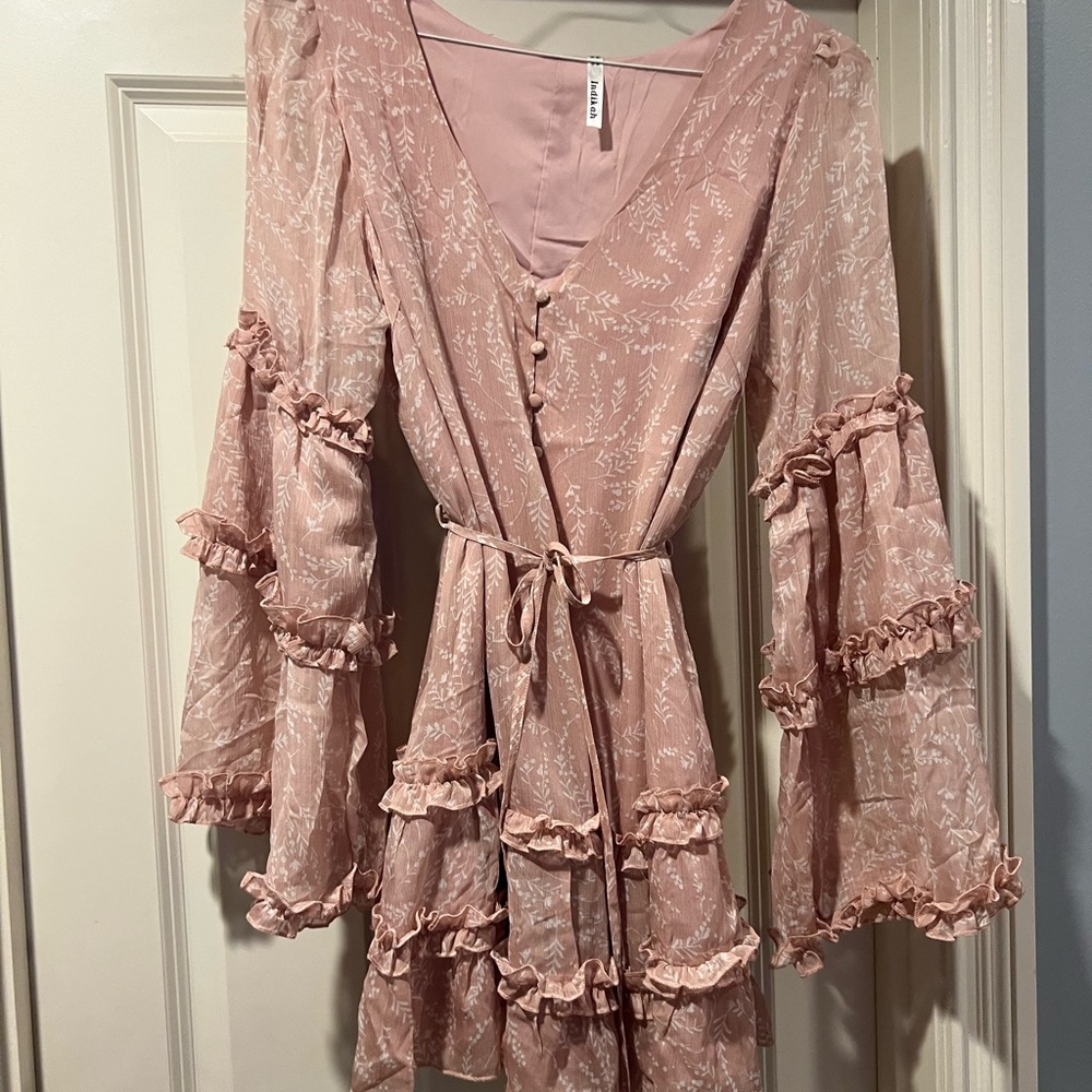 Pink long sleeve dress